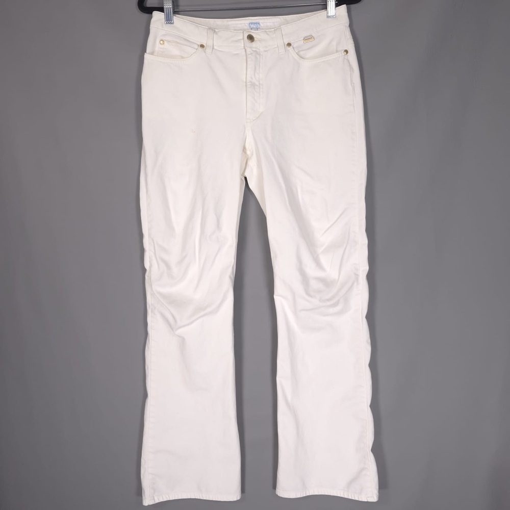 ESCADA SPORT Women ITALY🇮🇹MADE KATE Jeans BootCut Flare White Mid Rise Size 40